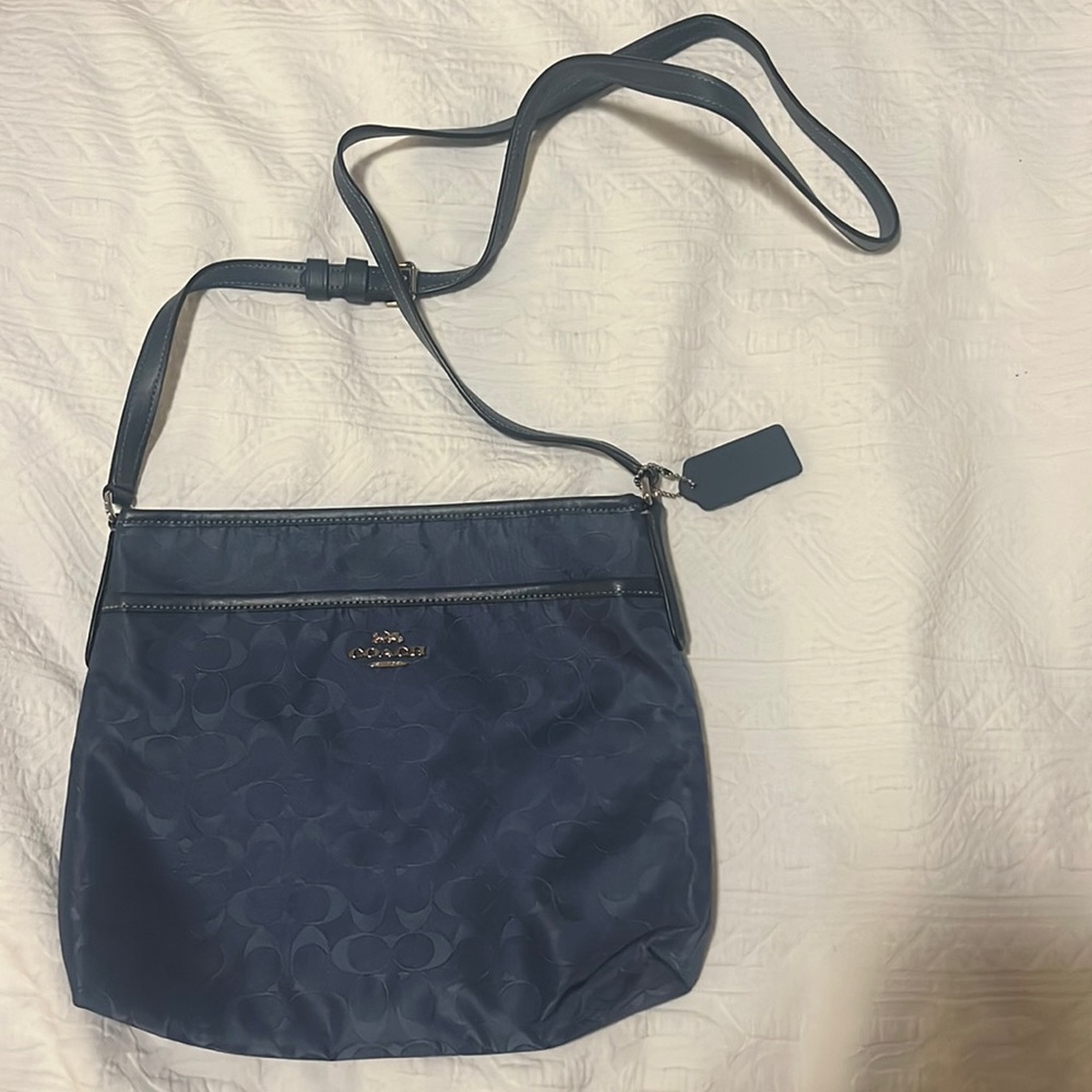 Coach crossbody blue purse